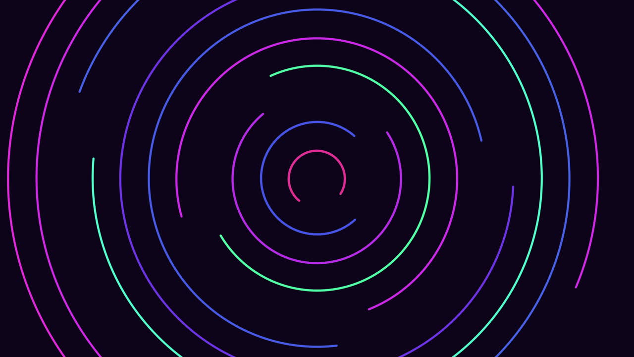 Vibrant swirling lines in a colorful circular pattern