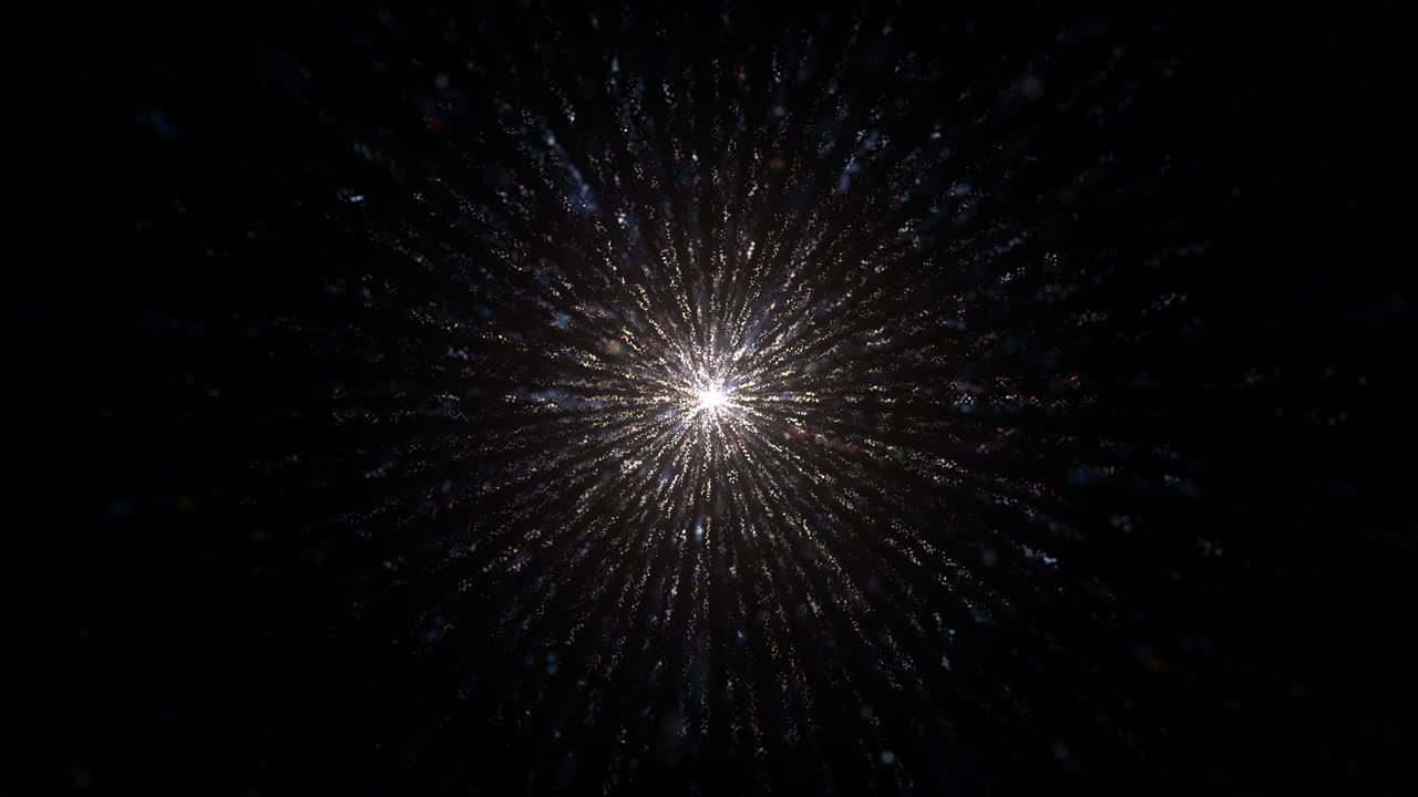 색 은빛 빛나는 빛은 별 모양의 마법의 먼지 입자를 반인다. 4k 3d 원활한 루프 애니메이션 빛나는 추상적인 배경은 빛과 반임으로 축하합니다.