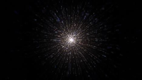 luz brillante blanca brillante partículas de polvo mágico en forma de estrella. 4k 3d animación de bucle sin costuras brillo fondo abstracto para la celebración con luz y brillo en el centro. escenario evento bg.