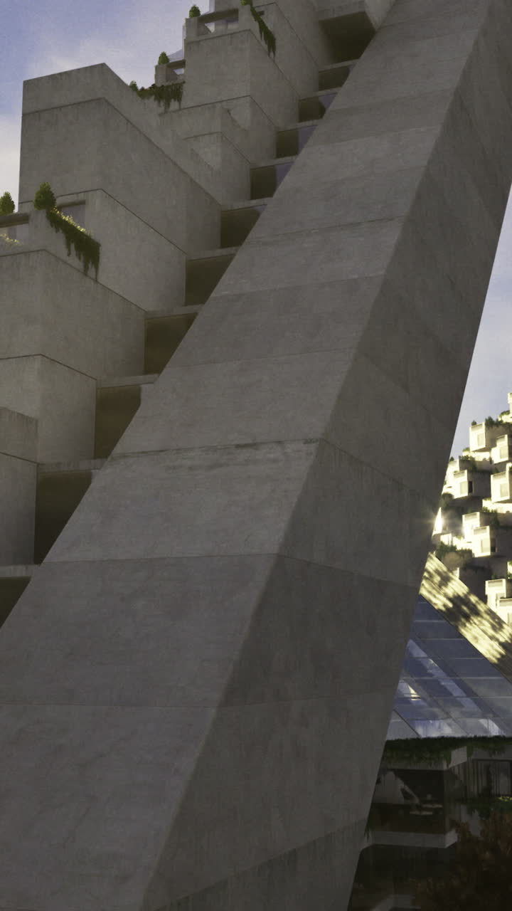 Modern concrete designs featured in urban architecture