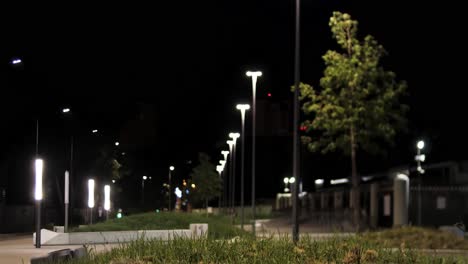 night city street with streetlights