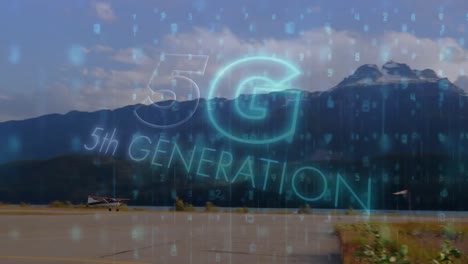 공항에서 이륙하는 비행기에 대한 5g 텍스트 및 데이터 처리