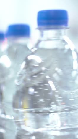 close-up of water bottles