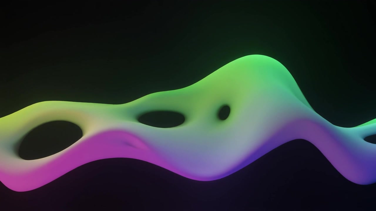Forma d'onda sfumata 3D astratta in movimento su sfondo nero