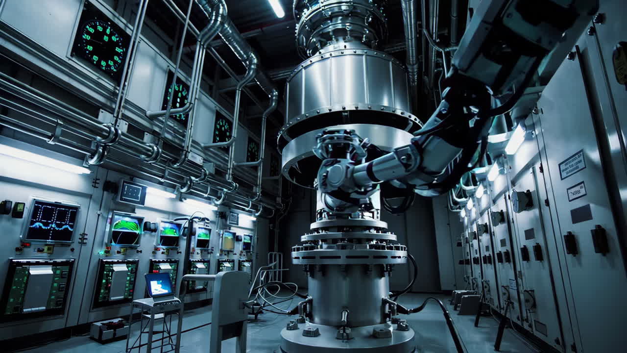 Industrial Facility with Complex Machinery and Control Panels