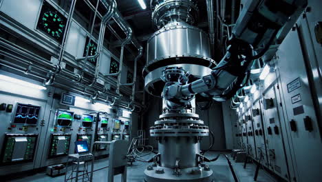 industrial facility with complex machinery and control panels