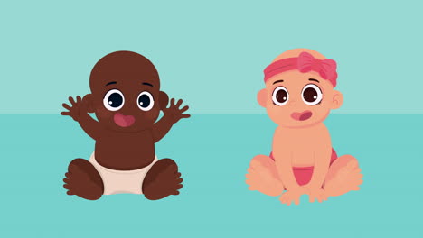 bebés interraciales personajes de animación