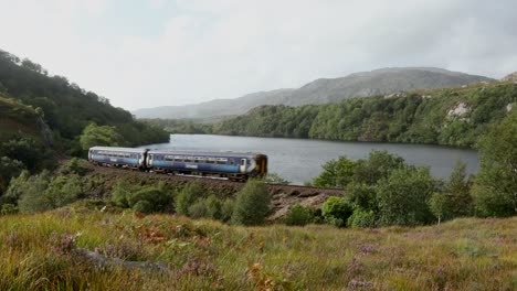 train on west highland line, highlands, scotland