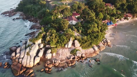 drone footage of the são josé da ponta grossa fort in florianópolis, brazil