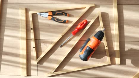 furniture assembly process with tools