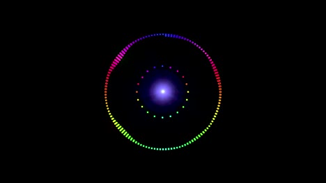 4k circle audio equalizer background. music control levels. multicolored and loopable. motion graphic and background animation.