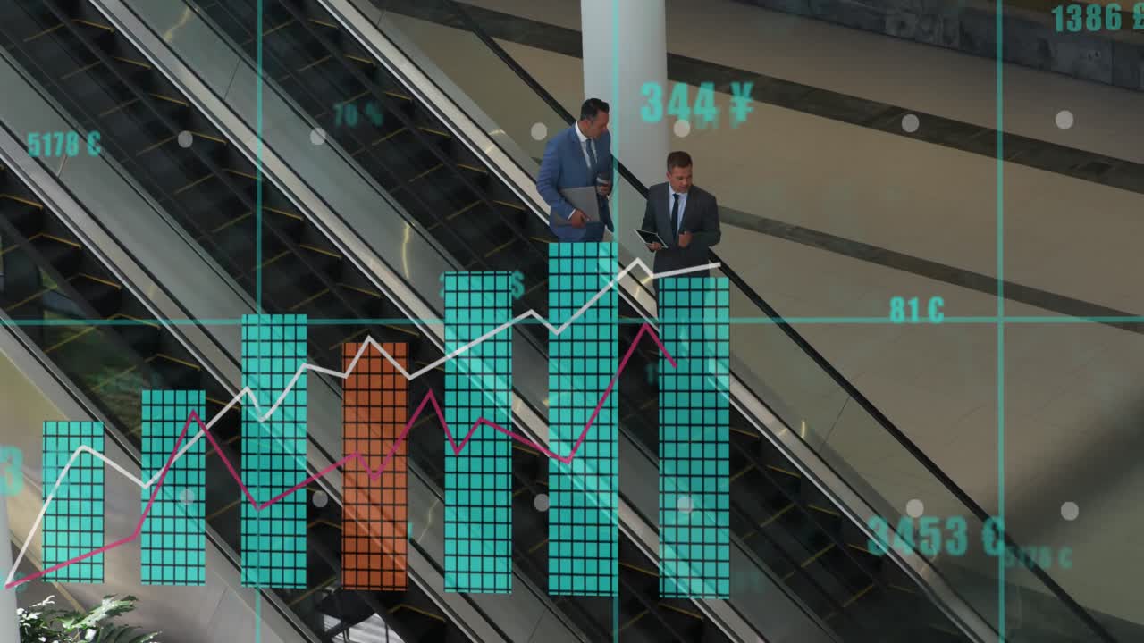 animación de las estadísticas y el procesamiento de datos sobre diversos empresarios en la oficina