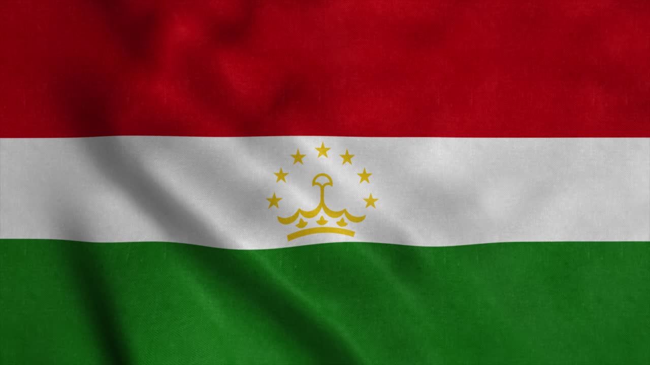Tajikistan flag waving in the wind. National flag Republic of Tajikistan