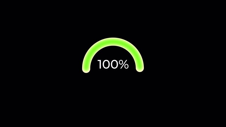 Digital Loading Progress Bar Animation on Black Background