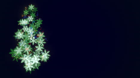 árbol de navidad de primer plano animado sobre fondo azul oscuro 2