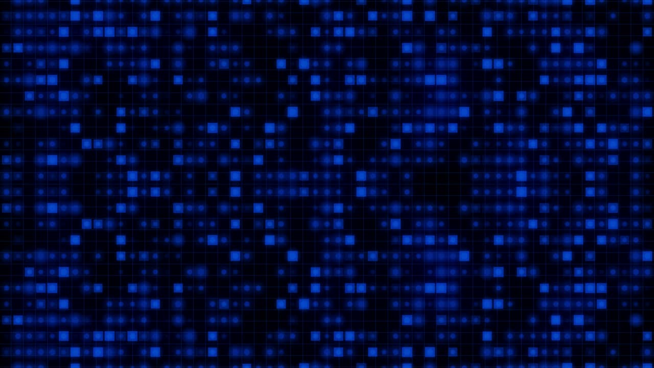 animación de partículas parpadeantes cuadradas azules