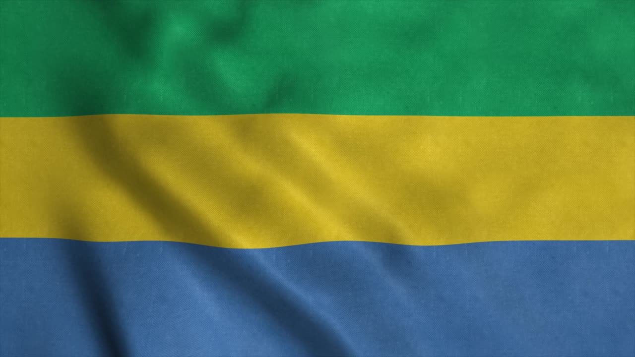 bandera de gabón ondeando en el viento. bandera nacional de gabón. signo de gabón animación de bucle sin costuras