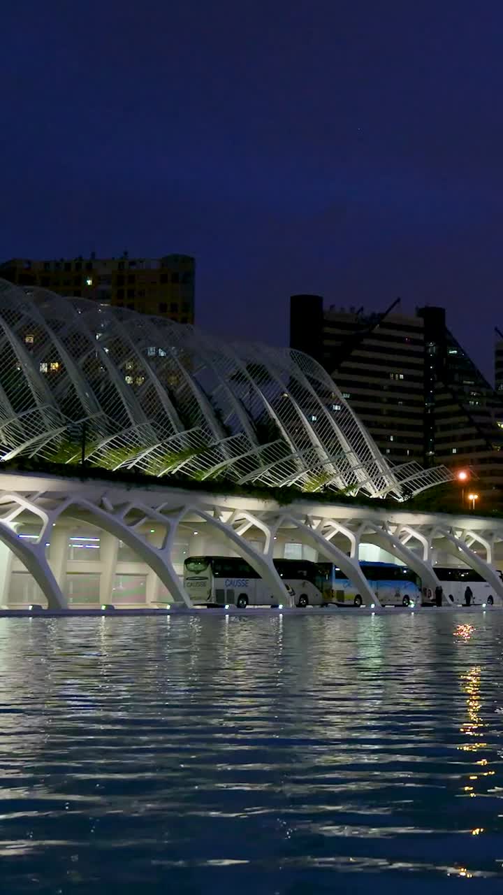 City of Arts and Sciences at Night in Valencia, Spain