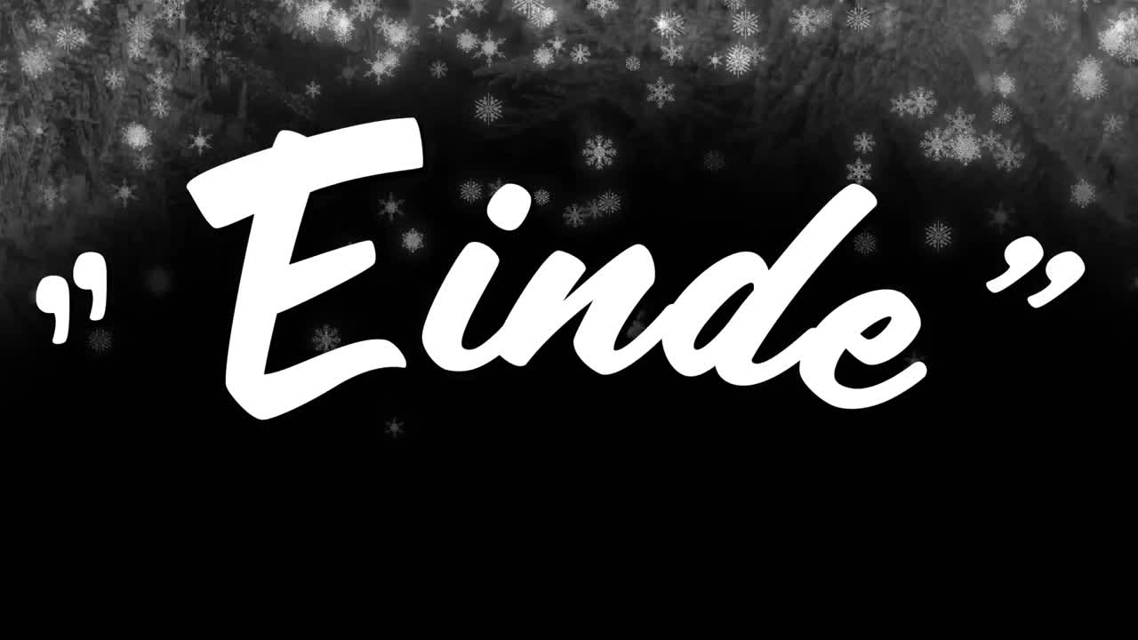 animación del texto final sobre la nieve que cae