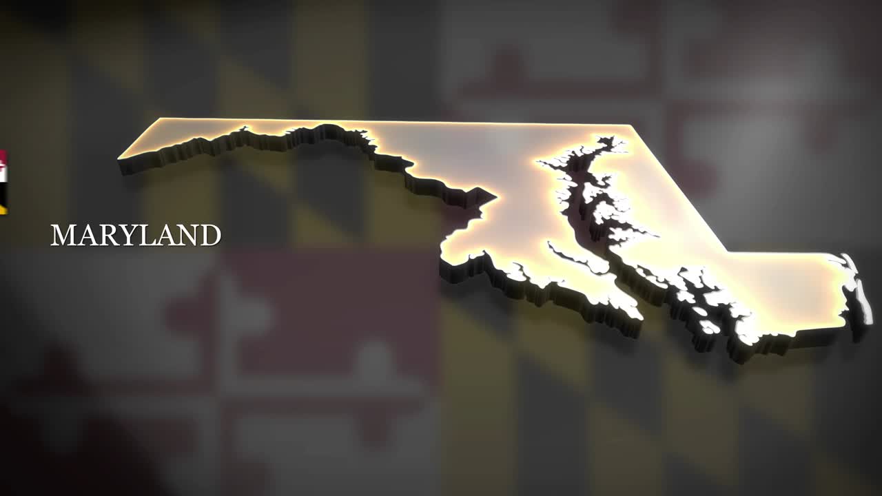 mapa animado en 3d de maryland