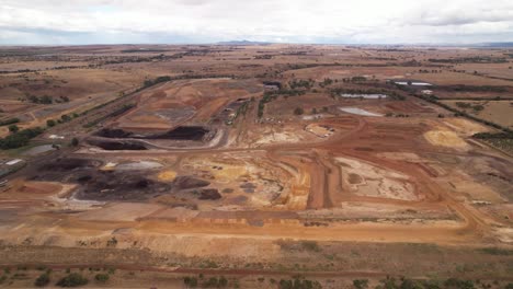 Establishing-aerial-open-pit-coal-mine-in-regional-Victoria,-Australia