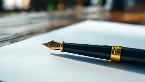 a fountain pen sitting on top of a piece of paper