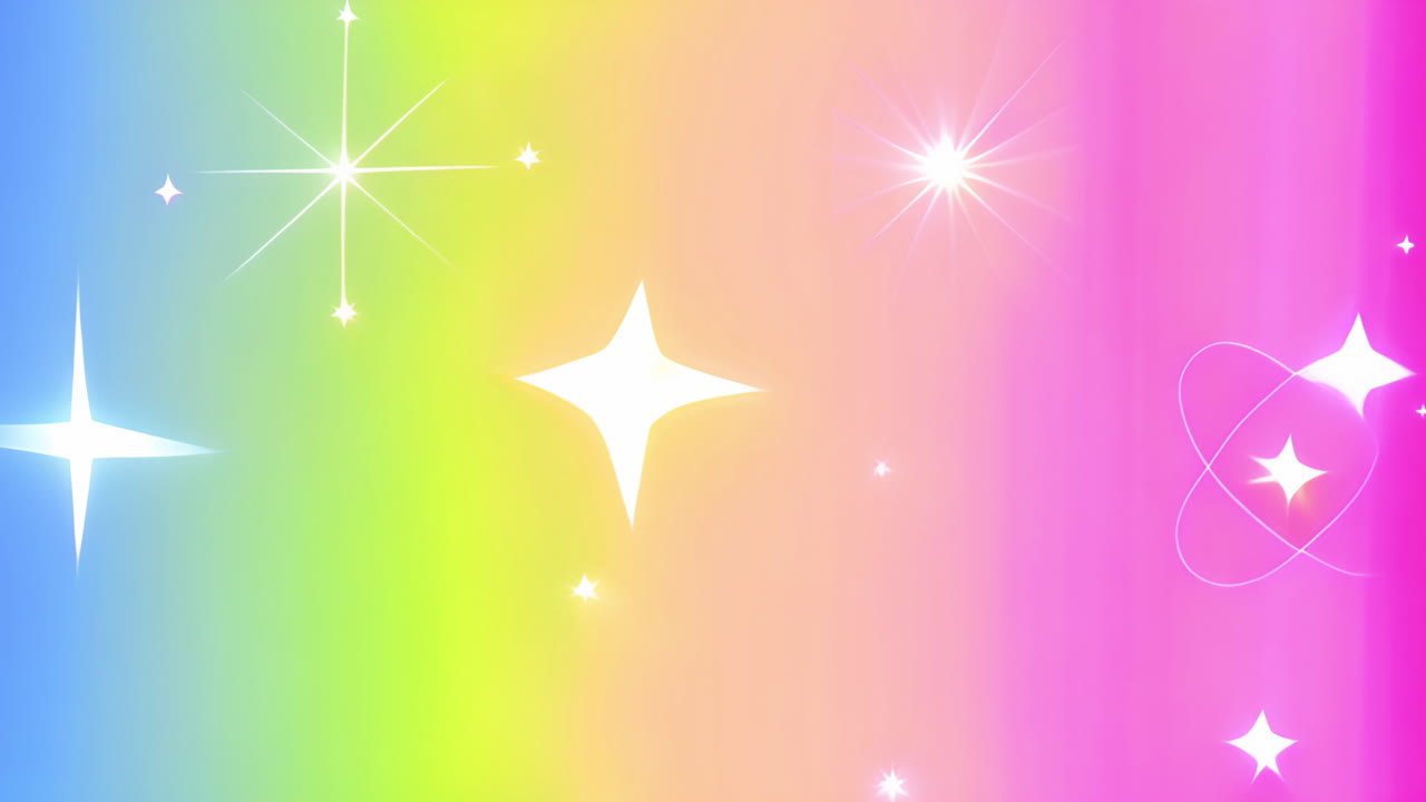 반이는 별 애니메이션과 함께 다채로운 그라디언트 배경