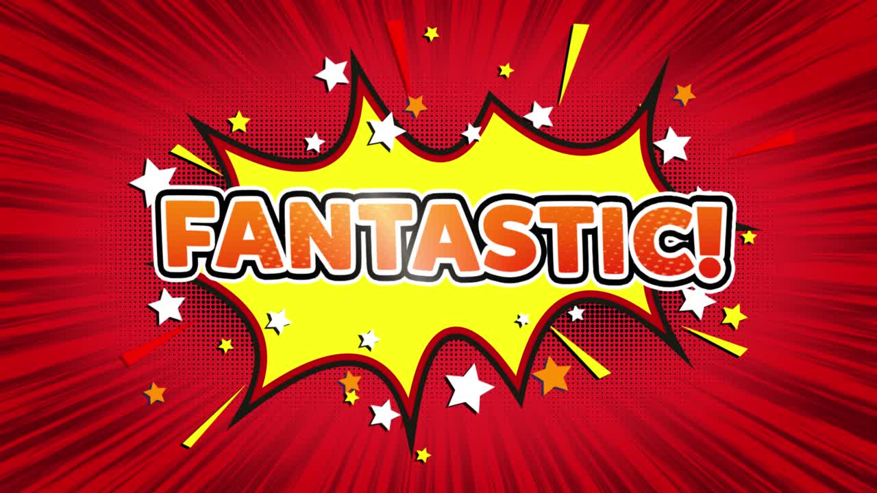 Fantastic text pop art style expression retro comic bubble expression cartoon illustration isolated