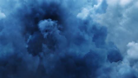 Weiße-Quellwolken-Am-Blauen-Himmel,-Die-Sich-In-Ein-Gewitter-Verwandelten