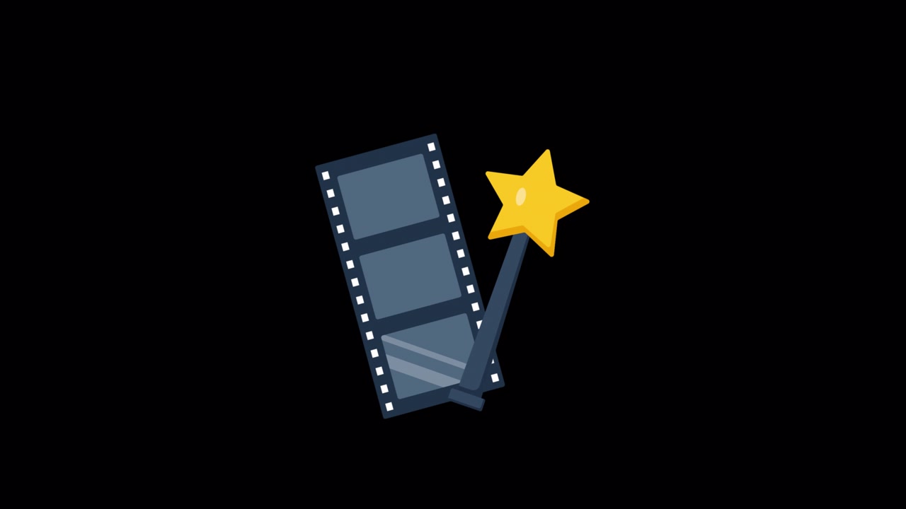 Animated Film Strip Icon with Magic Wand