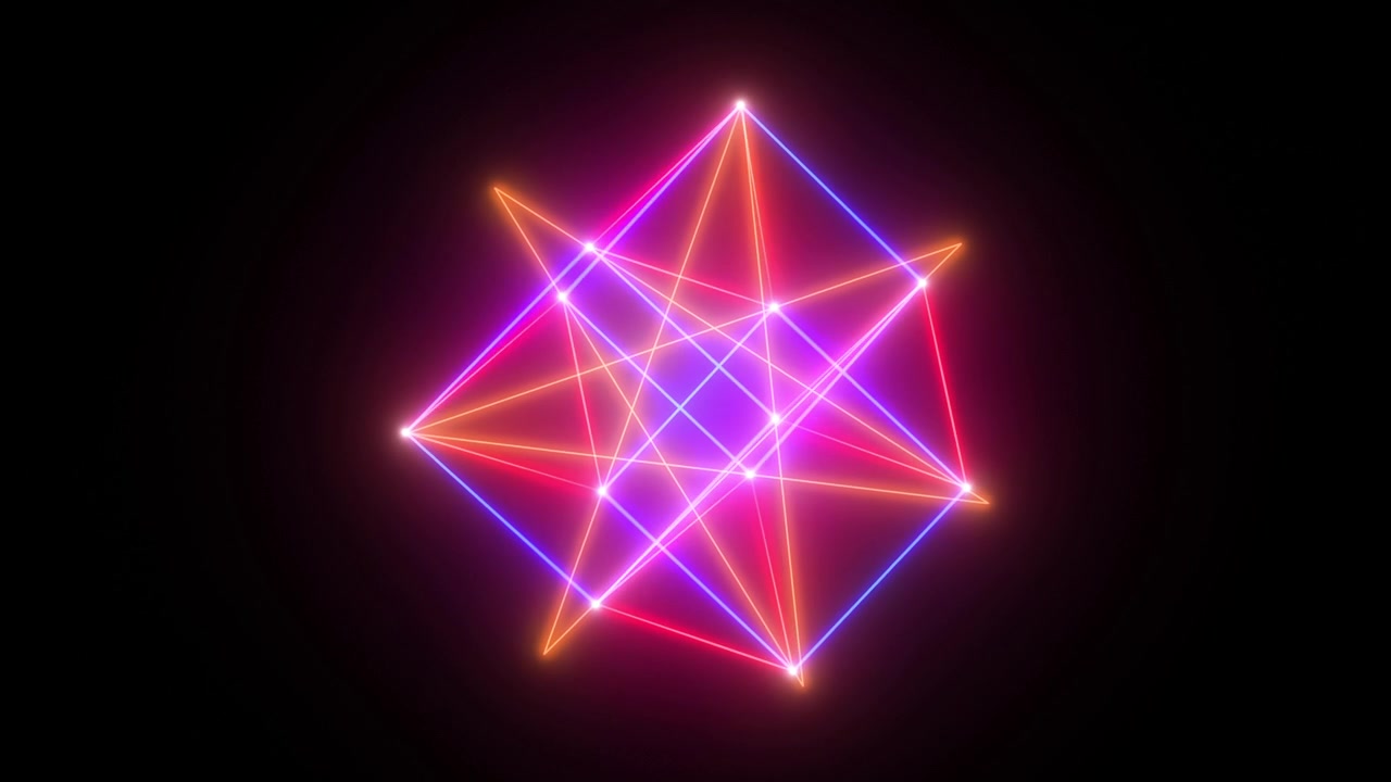 Neon geometriske former og stjerne