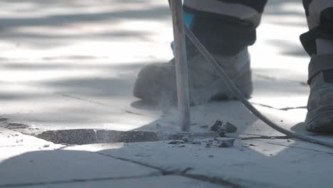 jackhammer repairing concrete