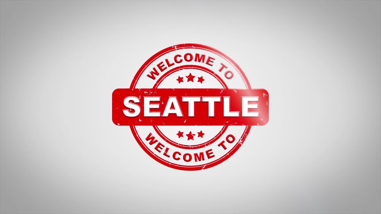 bienvenido a seattle sello diseño gráfico