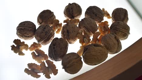 closeups of walnuts are displayed during the gulf food exhibition in dubai, united arab emirates