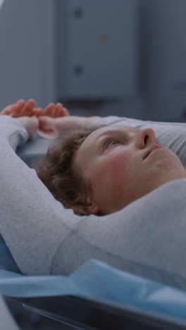 patient lying down in hospital room for medical procedure