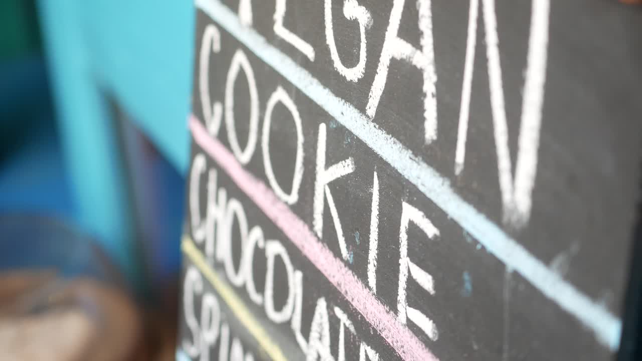 Vegan Cookie Menu on a Chalkboard