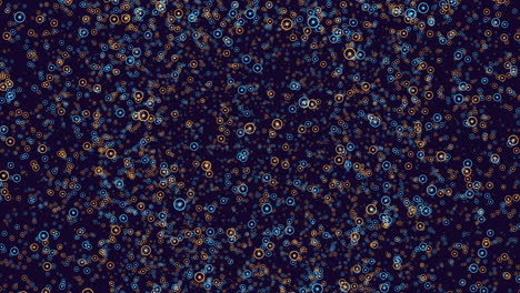 dark galaxy with moving in chaos rainbow glitters and rings