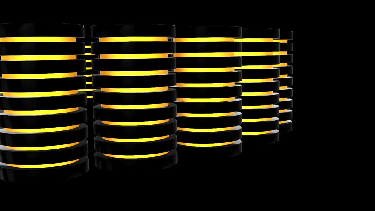 미래의 서버 하드 디스크와 데이터베이스 블록 또는 배터리 셀 웹 호스팅 또는 클라우드 컴퓨팅 개념