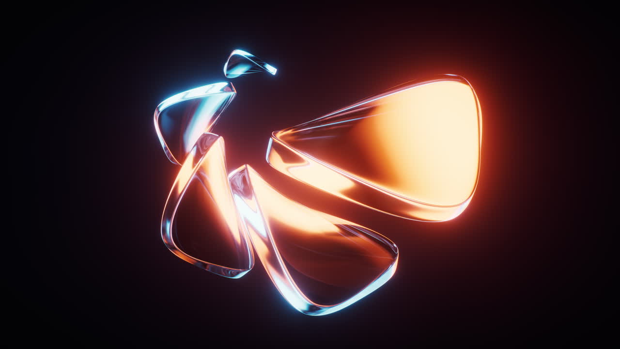 Latar belakang geometri kaca gradien abstrak, rendering 3D