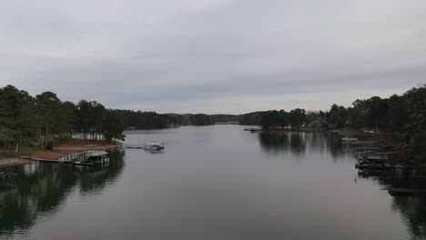 overcast day over lake lanier in cumming, georgia