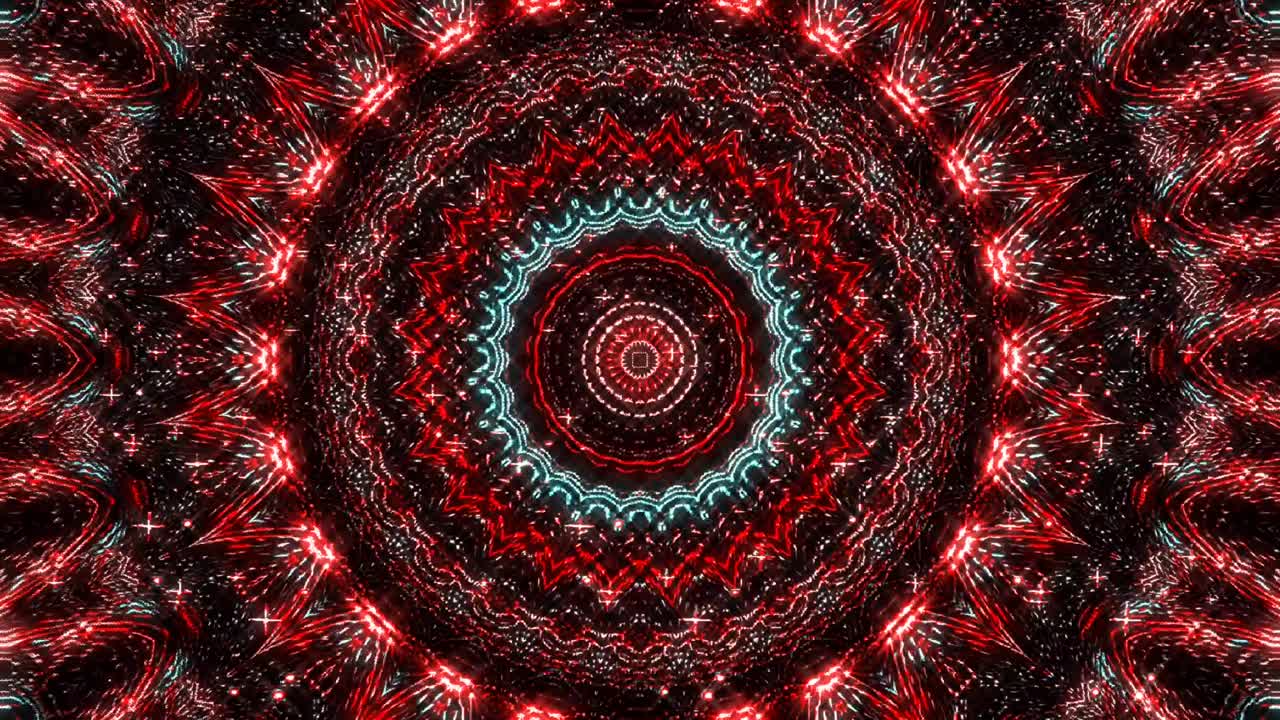 patrón de kaleidoscopio abstracto con colores completos. mandala mágica. 4k
