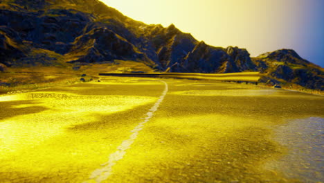 el amanecer de la carretera de montaña