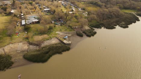 Pride-of-argentina-flag-waving-at-Amazon-river-south-america-aerial