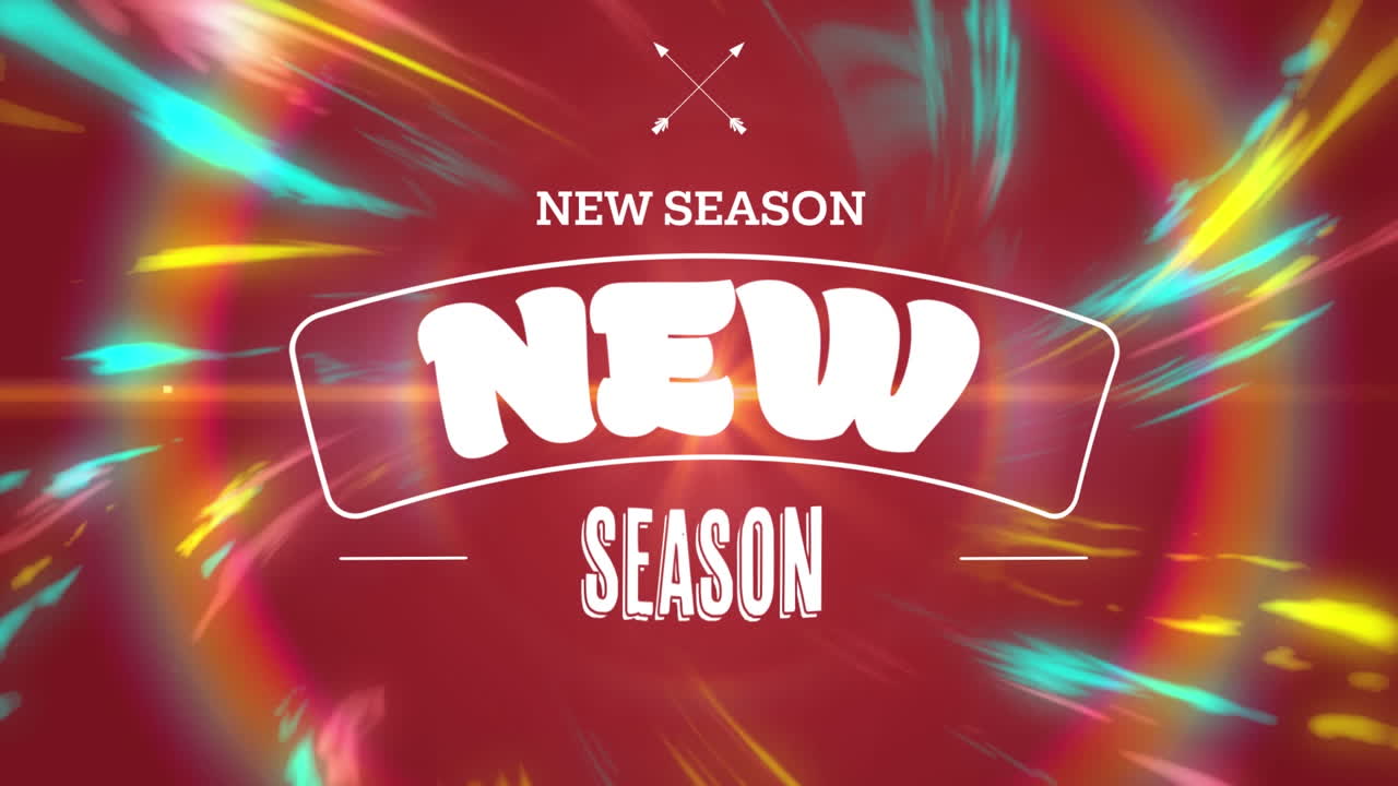 ⁇ 은 배경에 새 시즌 텍스트의 애니메이션