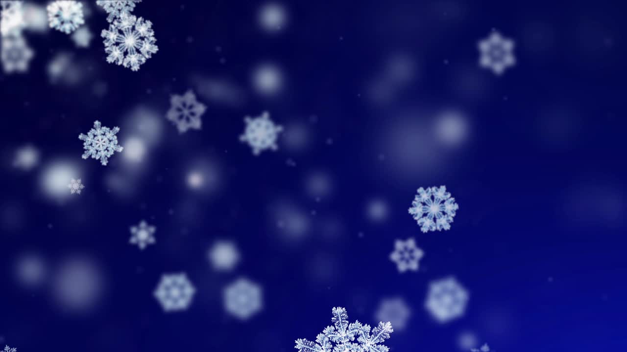 Falling snowflakes.