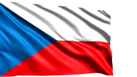 flag of the czech republic in the wind (alpha channel, loopable)