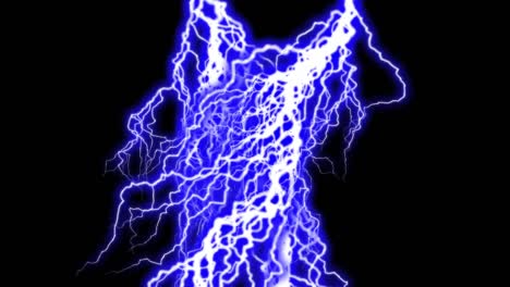 blue thunder (black background) loop animation electrical energy