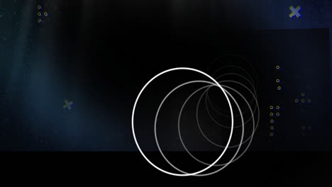 colorful geometric shapes with animation on dark background in school project