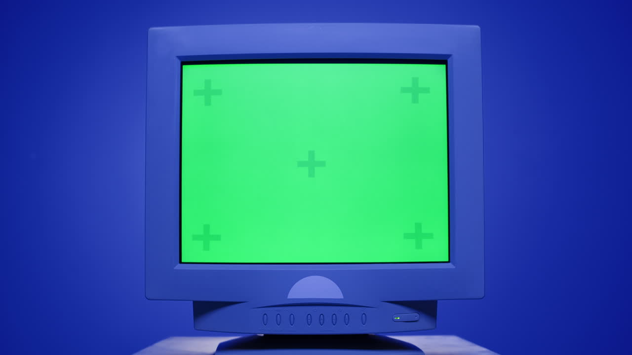 Vintage Computer Monitor with Green Screen
