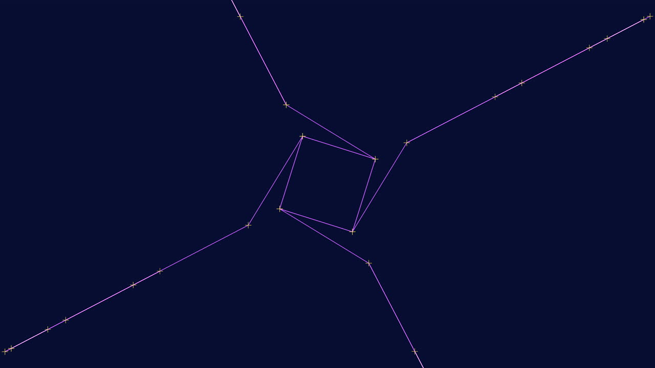 검은색 그라디엔트에 네온 선을 가진 미래 지형 모양